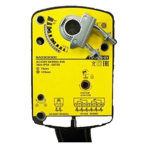 Электропривод ТИХОНЯ VA03S230S ON/OFF, 3 Н·м, 230 В, с возвратной пружиной с 2 доп. переключателями