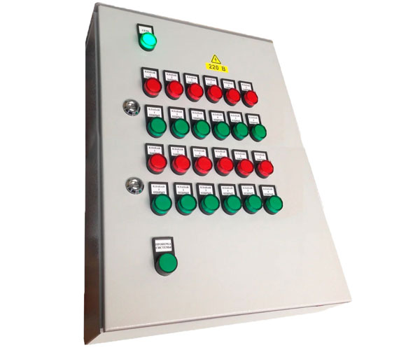 Щит управления 12 огнезадерживающими (ОЗК) клапанами ЩУК-П-220/ОЗК*12/М/54