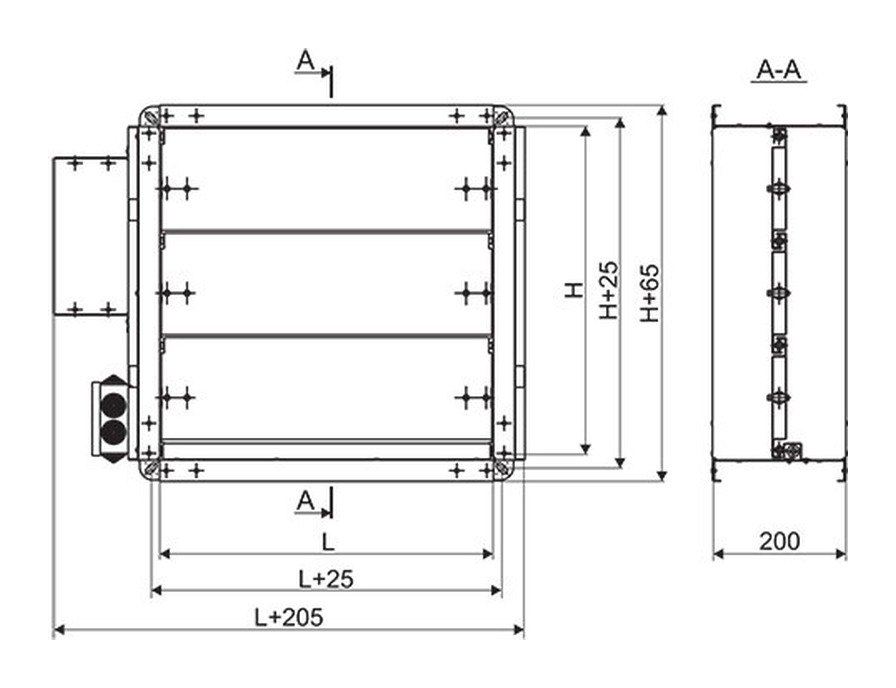 Клапан воздушный утеплённый КВУ 1100×700